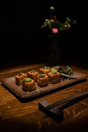 fried tofu with sansho miso at Ryukishin - Richelieu in Paris