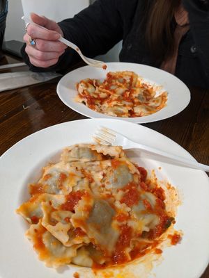 Mushroom ravioli 🤤 6-7€ at Pastificio Artigianale di Canneto in Genoa