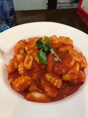 Gnocchi with tomato basil sauce 🍅 at Pastificio Artigianale di Canneto in Genoa