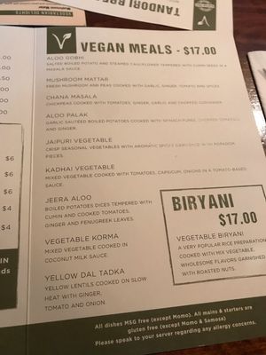 1 of 2 menu  at India Ocean Restaurant  in Christchurch