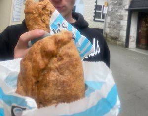   at Sarah's Pasty Shop in Looe