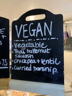 Vegan options at Sarah's Pasty Shop in Looe