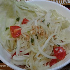 Papaya salad  at Thai House in Tijuana