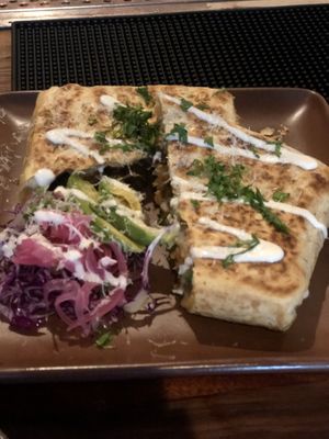 Papas con chorizo quesadilla  at Om Sabor in San Francisco