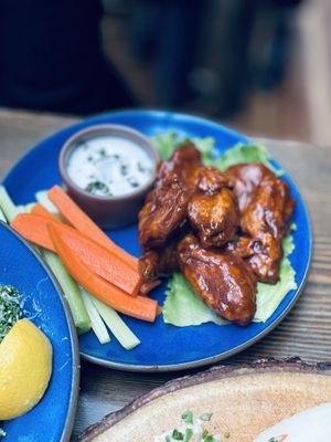 Chile de arbol bbq wings at Om Sabor in San Francisco