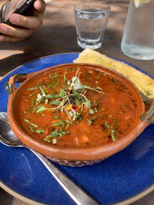 Trumpet mushroom menudo, authentic flavor & right amount of spice at Om Sabor in San Francisco