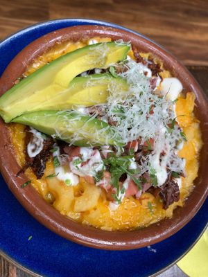 Loaded mac 'n' cheese  at Om Sabor in San Francisco