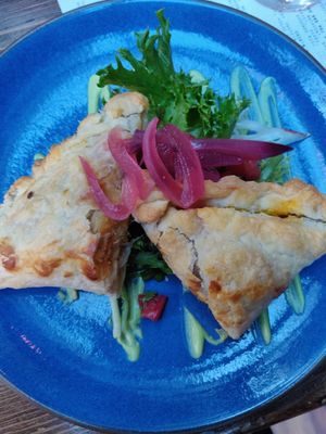 Empanadas ricas at Om Sabor in San Francisco