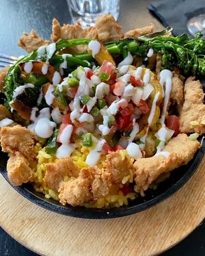 Chickn paella at Om Sabor in San Francisco