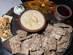 Om cheese board: mostly crackers at Om Sabor in San Francisco