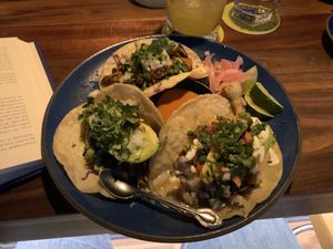 Taco plate  at Om Sabor in San Francisco