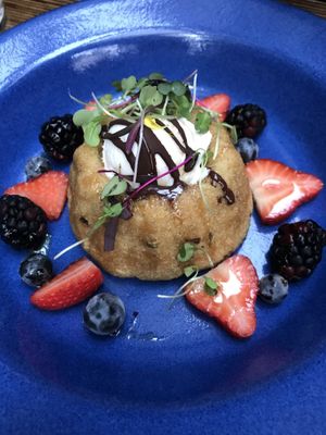 Lavender cake  at Om Sabor in San Francisco