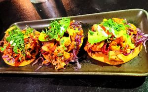 Ceviche tostada at Om Sabor in San Francisco