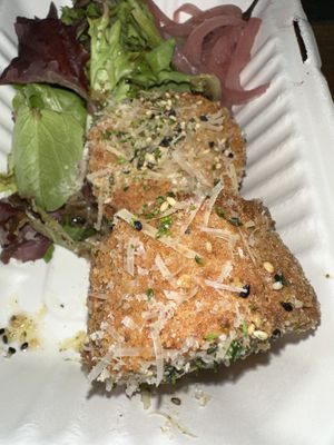 Crab cakes  at Om Sabor in San Francisco