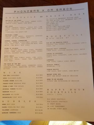 Drinks at Om Sabor in San Francisco