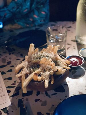 Parmesan fries  at Om Sabor in San Francisco