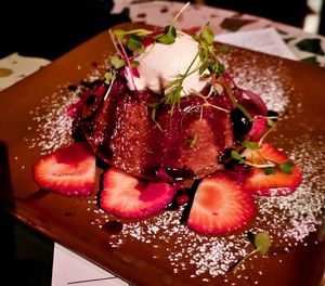 Lavender bundt cake with oatly ice cream at Om Sabor in San Francisco