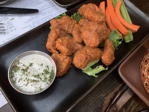 Boneless chicken wings: habanero  at Om Sabor in San Francisco