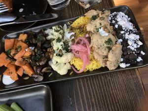 Chimichurri platter  at Om Sabor in San Francisco