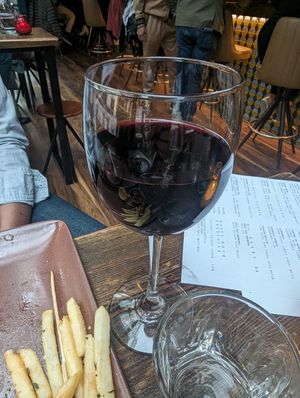 House wine at Om Sabor in San Francisco