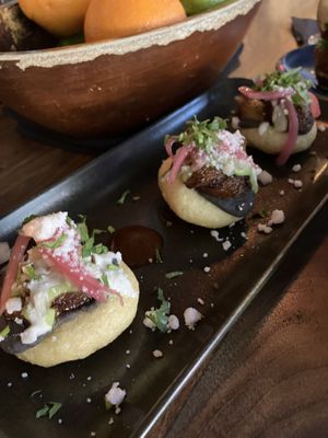 Arepitas  at Om Sabor in San Francisco