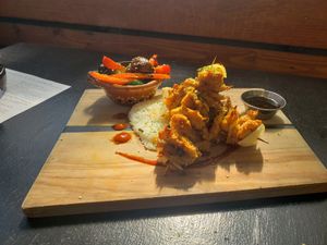 Teriyaki Skewers at Om Sabor in San Francisco