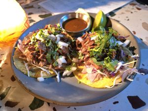 Asada tacos at Om Sabor in San Francisco
