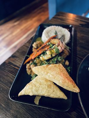 Fall curry plate  at Om Sabor in San Francisco
