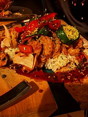 Teriyaki Chicken Skewers at Om Sabor in San Francisco