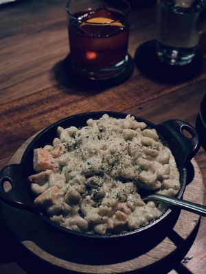 Pesto mac and cheesee  at Om Sabor in San Francisco