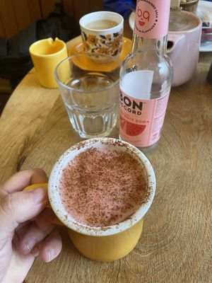 Beetroot latte  at Kangus Coffee in Kirkcaldy