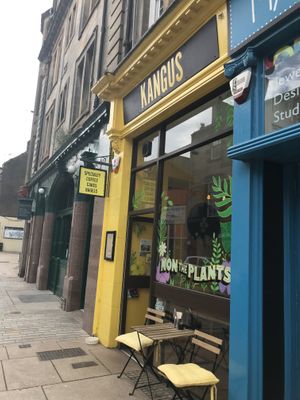 Colourful exterior   at Kangus Coffee in Kirkcaldy