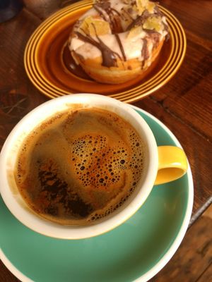 Coffee and donut at Kangus Coffee in Kirkcaldy