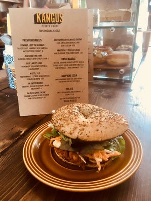 Jumping jerk flash bagel at Kangus Coffee in Kirkcaldy