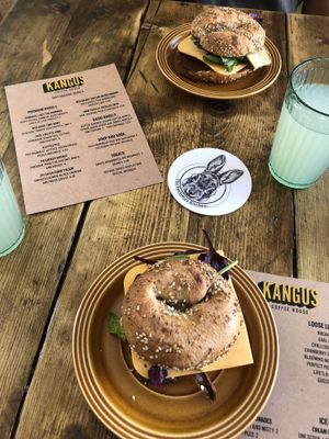 PLC Vegan Bagel. Delish!!  at Kangus Coffee in Kirkcaldy