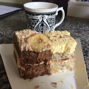 Take away cake. Both equally delicious. Vegan and gluten free. at Kangus Coffee in Kirkcaldy