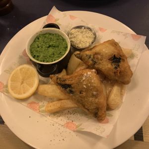 Vegan fish and chips at The Cosy Club in Leeds