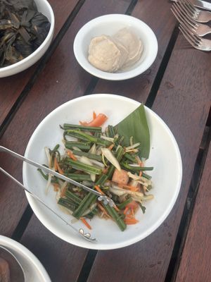 Pa'i'ai and pohole salad at Old Lahaina Luau in Lahaina