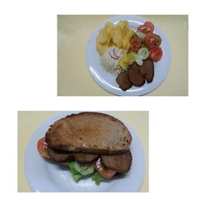 Tosta e mini prato com seitan  at Pastelaria Perola do Zezere  in Ferreira Do Zezere