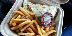 Chick’n quesadilla (delivery) at Stewart's Root Beer in East Brunswick