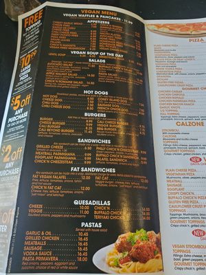 Vegan Menu at Stewart's Root Beer in East Brunswick