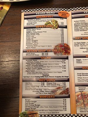 Vegan menu part 1 at Stewart's Root Beer in East Brunswick