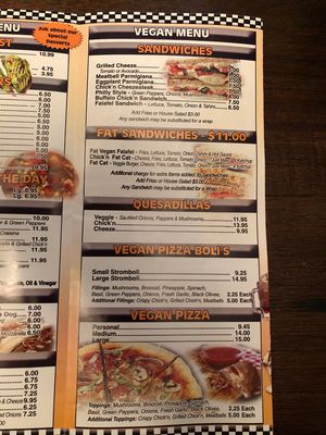 Vegan menu part 2 at Stewart's Root Beer in East Brunswick