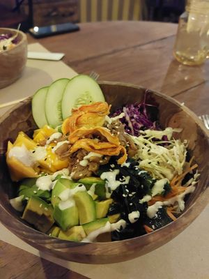 Vegan bowl at Bamboo Cafe in 