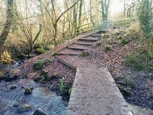 Brockhill Park walking route near the cafe at Brockhill Cafe Restaurant in Hythe