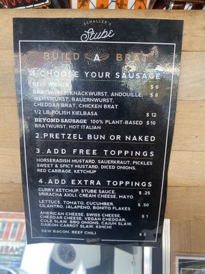 Menu at Schaller's Stube in New York City