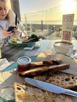 Breakfast on the beach!   at Urban Reef in Bournemouth