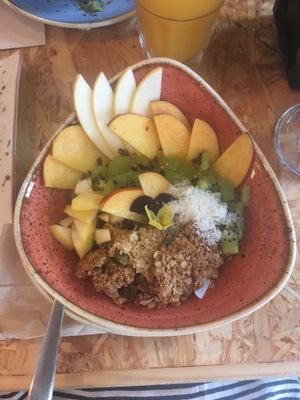 Fruit, yoghurt and muesli bowl.  at Andrea's Brunch in Tarifa