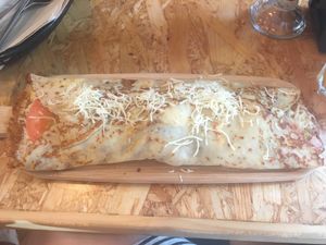 Avocado, egg, tomate and lettuce crepe.  at Andrea's Brunch in Tarifa