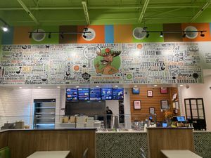 love the colors and decor!  at Ethos Vegan Kitchen in Winter Park